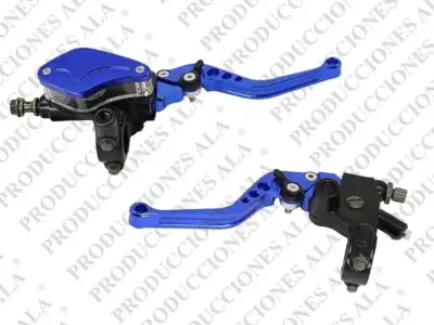 bomba de freno racing azul moto